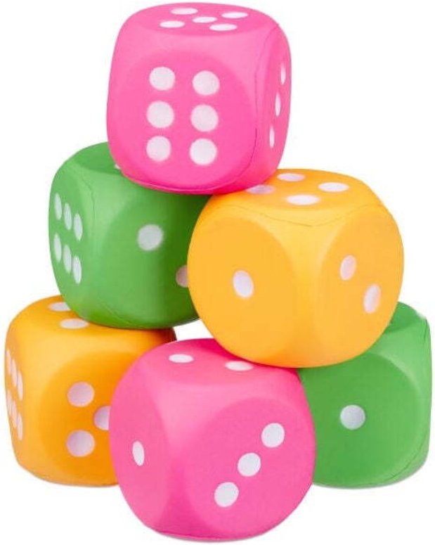 Set of 6 foam dices