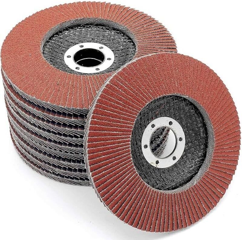 Scheibenablage │ Rot │ 10 Stück │ Durchmesser 125 mm │ Loch 22 mm │ Körnung 40/60/80/120 │ Edelstahl │ Schleifscheibe │ ...