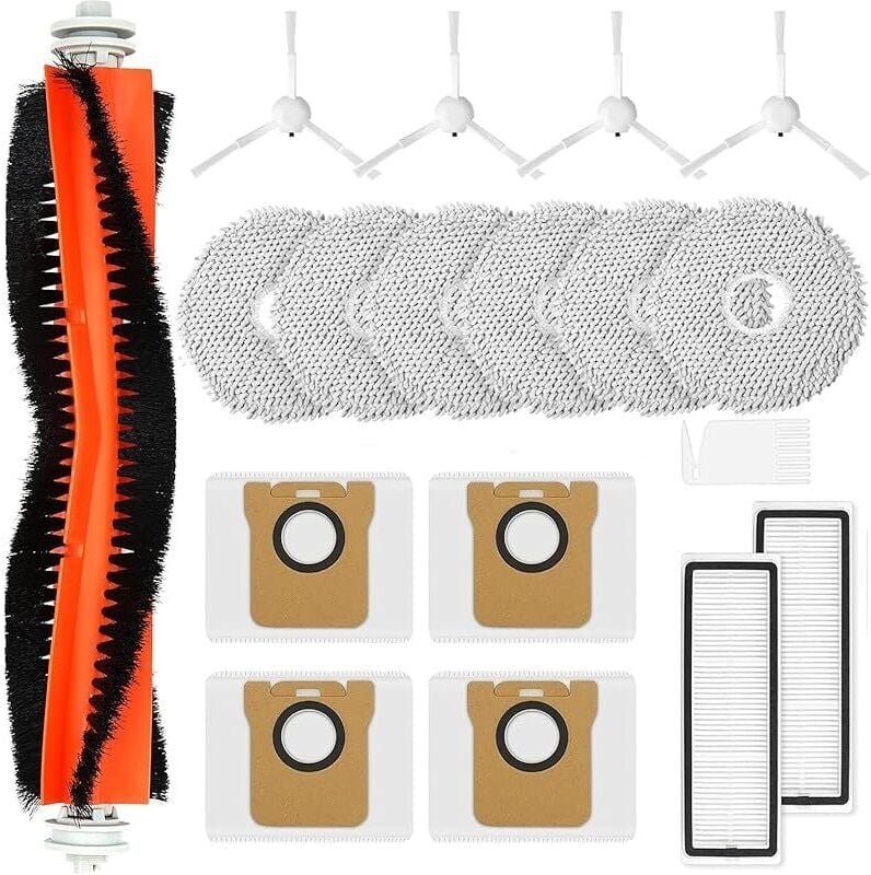 Vorderachs-Zubehörset für den Saprdii X20+ Saugroboter: 1 Walzenbürste, 4 Staubbeutel, 6 Reinigungstücher, 2 Filter, 4 S...