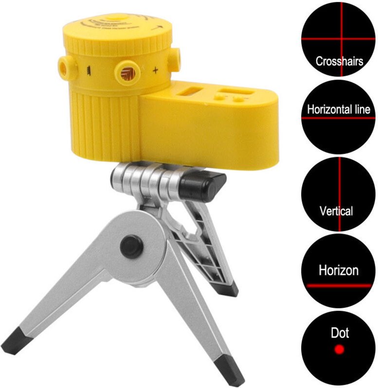 Hochpräzise Laser-Wasserwaage für den privaten und professionellen Gebrauch, 4-in-1, mit integriertem LED-Laserlineal fü...