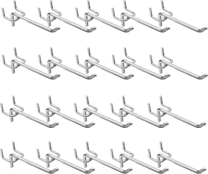 20 Stück Lochwand Haken (10 cm), robuste Stifthaken für Stecktafel & Werkzeugwand – Ideal für Garage, Verkaufsdisplays &...