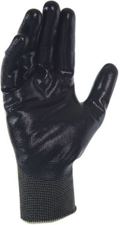 Gant Fin en Polyamide Tricoté avec Enduction Nitrile Noir sur la Paume, Taille 9
