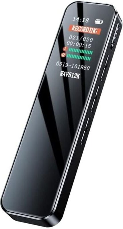 Digitaler Diktiergerät mit 64 GB Speicherkapazität, Spracherkennung, MP3-Format, funktioniert als USB-Stick, für Unterri...