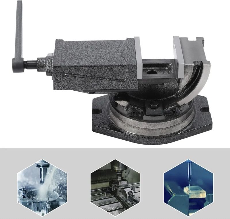 Schraubstock 100mm Maschinenschraubstock Bohrmaschinen Fräsmaschine Werkzeug Präzisions Maschinenschraubstock Kippbar Dr...