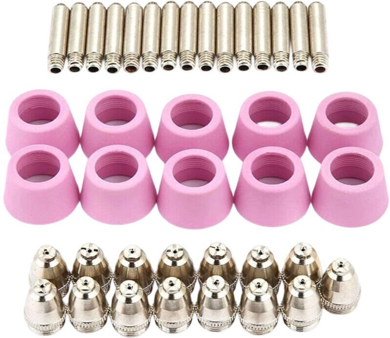 40-teiliges Set AG60 SG55 Plasma-Schneidbrenner-Elektroden-Düsen-Set Plasma-Schneidbrenner-Zubehör, passend für SG55, AG...