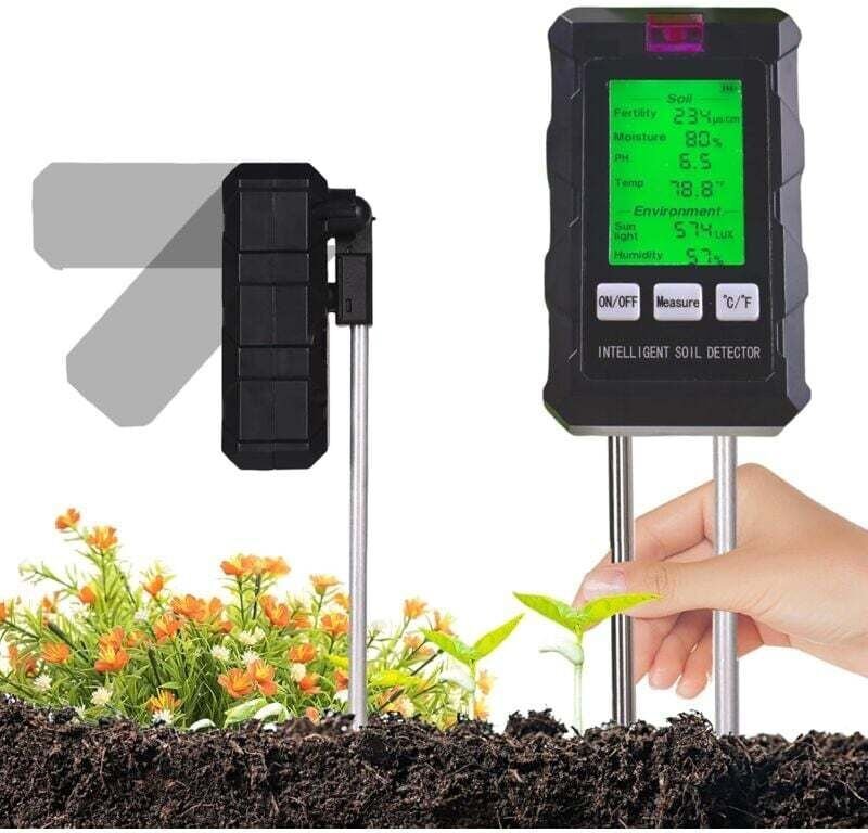 Testeur Humidité Sol 6 en 1 Hygromètre Plante Fertilité pH Température Lumière Jardinage
