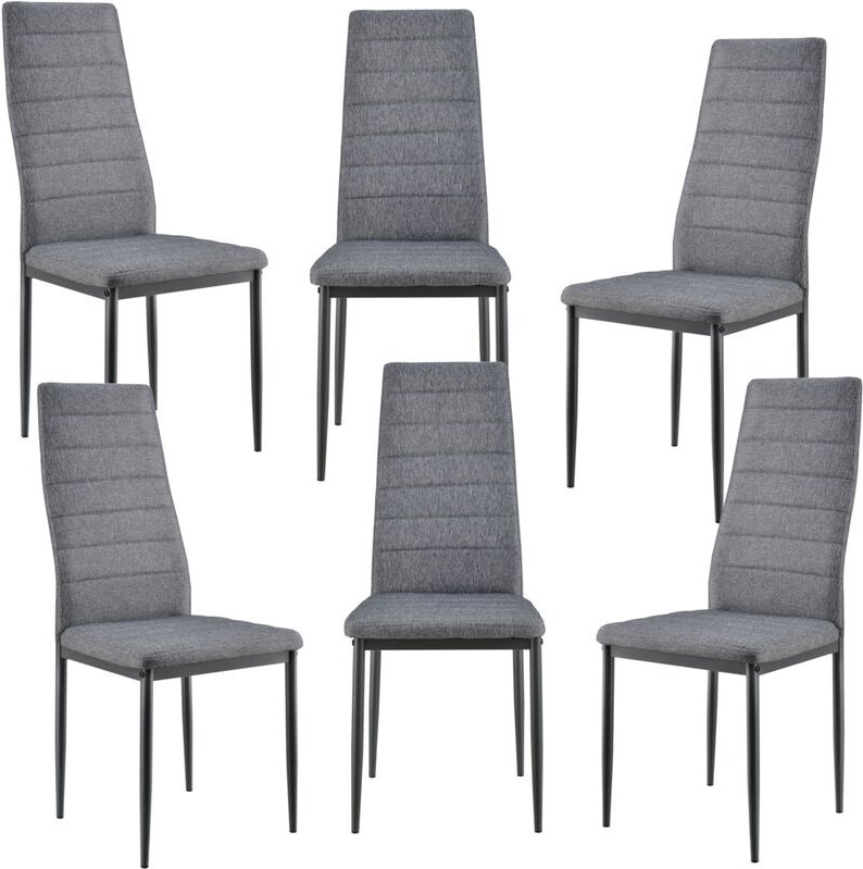 Esszimmerstuhl Lidköping 6er Set Grau en.casa