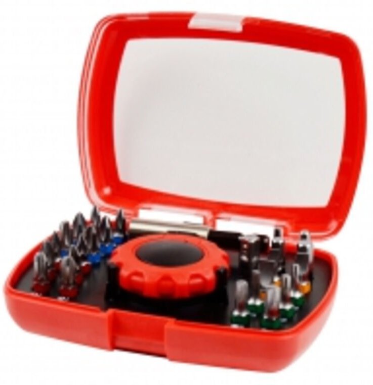 Set aus 24 Schraubenzieheraufsätzen + Ratsche, Ultra-kompakt, Eigenschaften: 27-teiliges Etui
