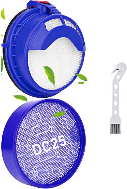 Vorfilter und HEPA-Filter für Dyson DC25 Staubsauger (Vorfilter- und Nachfilterset + Bürste)