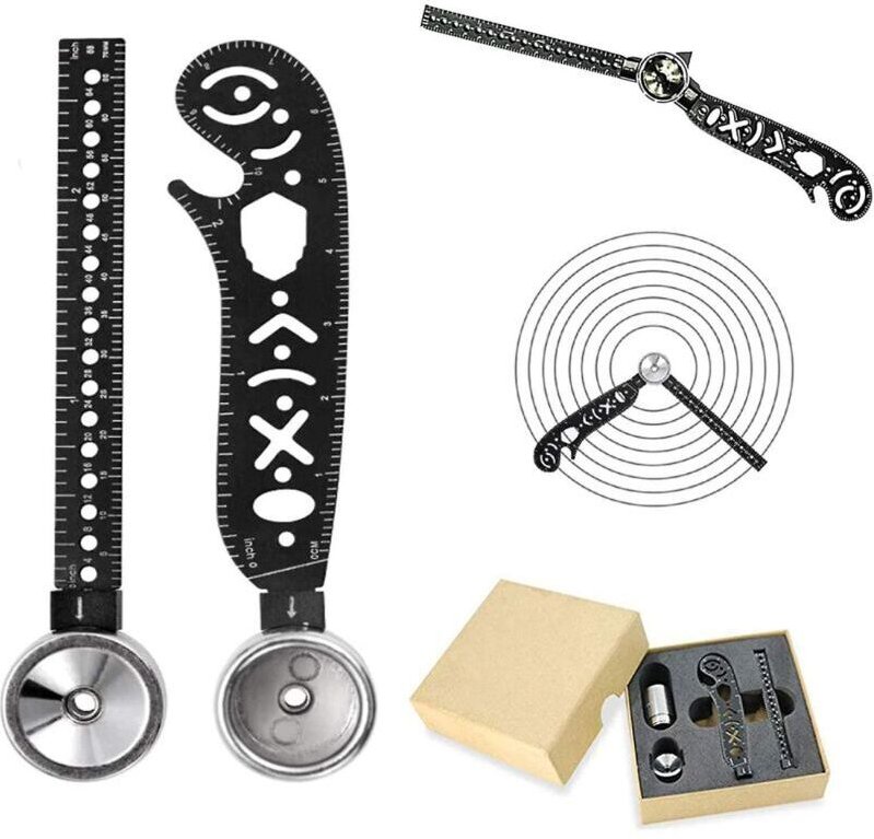 Multifunktionales Zeichenwerkzeug, vielseitiges Zeichenwerkzeug, gebogenes Magnetlineal, Winkelmesser, Kombi- und Mini-Z...