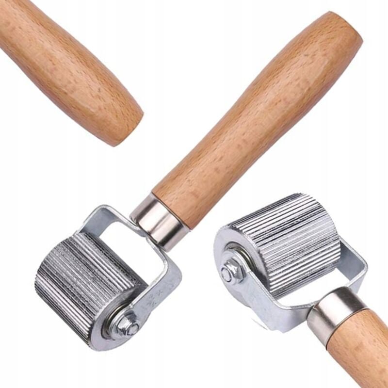Flickenroller aus Holz mit 50 mm breitem Lager