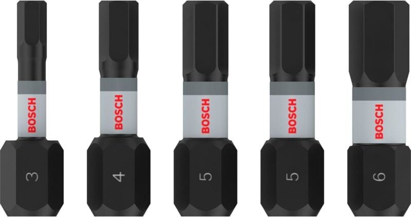 Pro Hex Impact Bit H3 H4 H5(x2) H6 25 mm 5-tlg. - 2608521U59 - Bosch