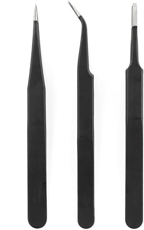 Präzisionspinzetten-Set, mechanisches Präzisionspinzetten-Set mit 3 Präzisionspinzetten zur Reparatur elektronischer Ger...