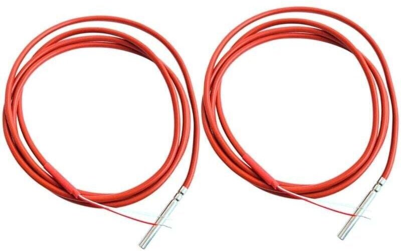 PT1000 2-Draht-Temperatursensor, 1,5 m Sonde, Silikongelbeschichtung, 45 mm x 5 mm, RTD-Widerstände von 50 bis 180 °C.