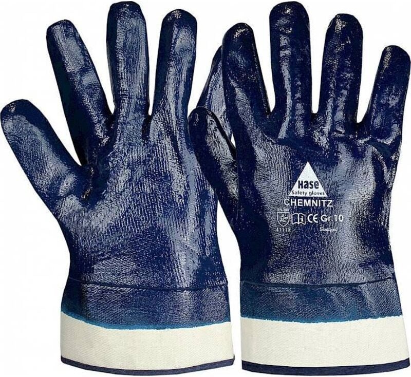 Hase Handschuhe Gelb/Blau Nitril "Chemnitz" 9