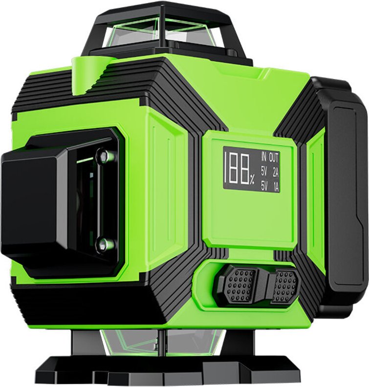 x 360° Laser-Nivelliergerät – Mehrlinien-Laser-Nivelliergerät – 2400 mAh Akku, 8 horizontale und vertikale grüne Laserli...