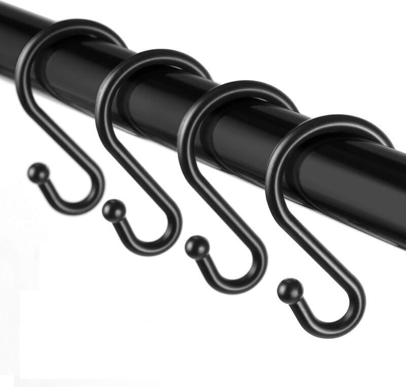 12-teiliges Set rostfreier, S-förmiger Duschvorhanghaken aus Metall, auch zum Aufhängen von Duschvorhängen, Küchenutensi...