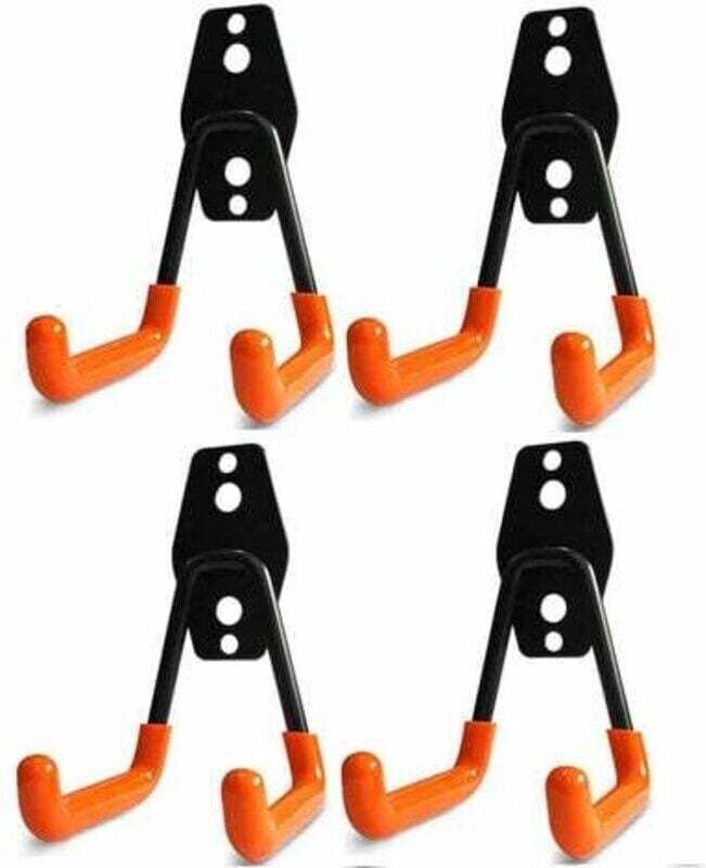 Quatre crochets de garage, crochets de rangement pour garage, crochets muraux en acier avec revêtement antidérapant, cro...