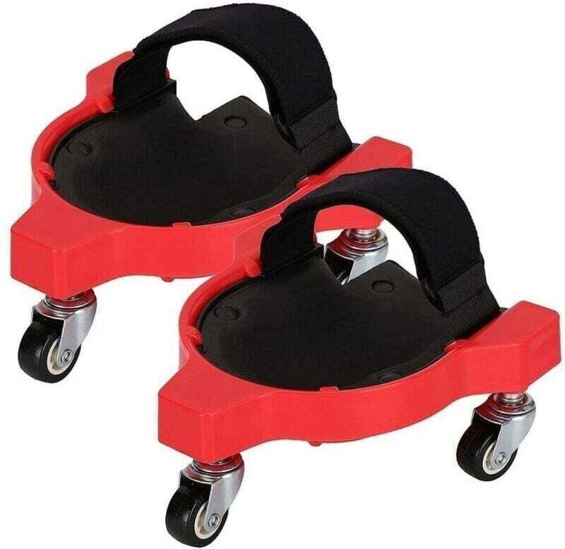 Attelle de genou coulissante multifonctionnelle à roulettes - Rouge - 29,5 x 28,8 cm - Lot de 2