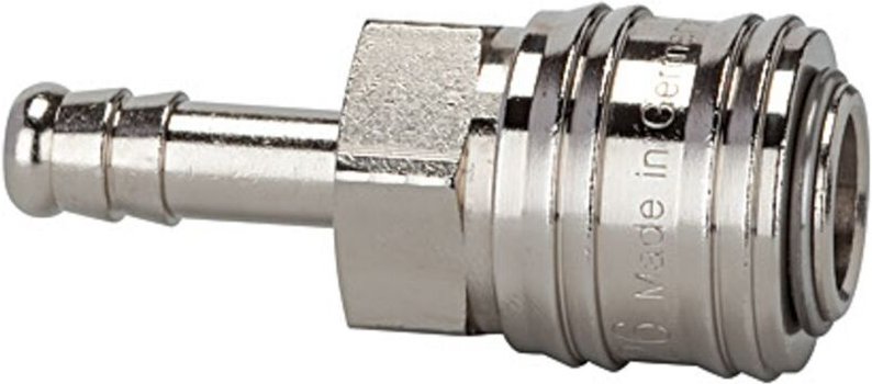 Schnellverschlusskupplung nw 7,2, Messing vernickelt, Tülle lw 8 - Riegler