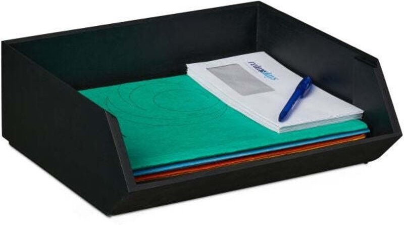 Stackable bamboo desk organiser