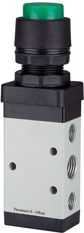 5/2-Wegeventil, manuell »M5 «, Druckknopf, monostabil, g 1/4, grün - Riegler
