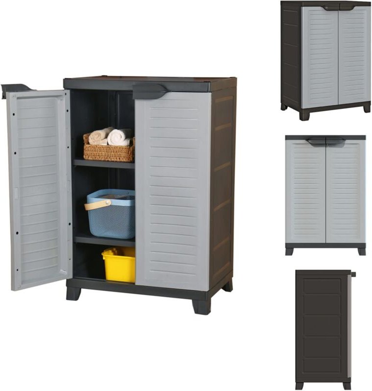 Kunststoffschrank 65x45x97 cm - Aufbewahrungsbox - Garderobe - Schuhschrank - Werkzeugschrank - Plastikmöbel