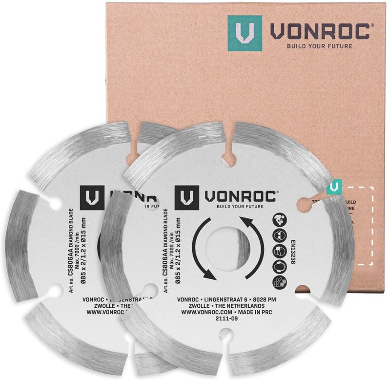 Diamant-Sägeblätter für Kompakt-Kreissägen und -Tauchsägen – 85x15mm – 2 Stück Kreissägeblätter – Für Stein und Keramik ...