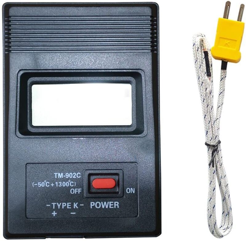 Digitales Temperaturmessgerät (-50 bis 1300 °C), Thermometer Typ K + Sonde, TH07