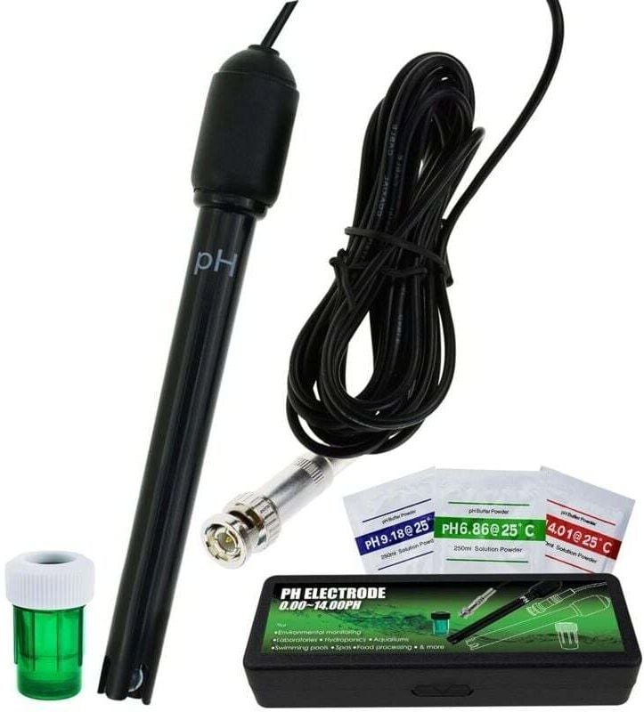 pH-Elektrode mit langem Körper und BNC-Stecker, 300 cm Messkabel, pH-Bereich 0–14 für pH-Meter, pH-Anzeige, kostengünsti...