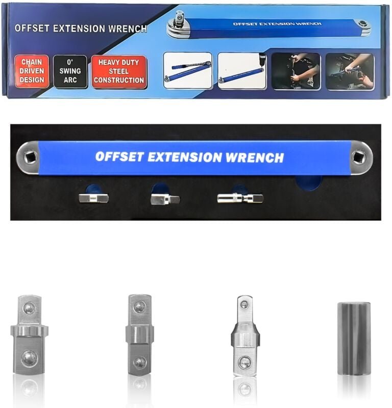 Impact Ready Offset-Verlängerungsschlüssel-Set – Enthält 1/4", 3/8"- und 1/2"-Adapter sowie eine 1/4"-Stecknuss – Ideal ...