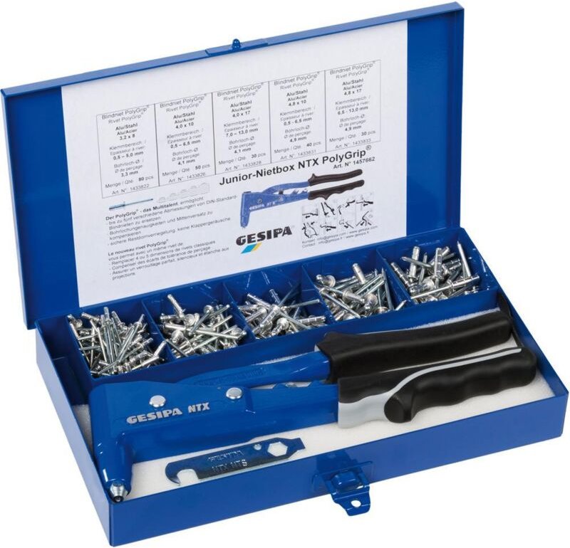 GESIPA Blindnietsortiment Junior-Nietbox PolyGrip® 352-teilig - 1457662