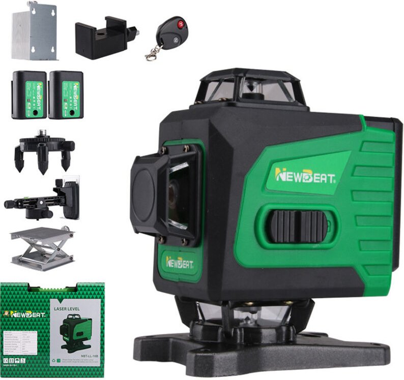 16-Linien-Grünlicht-Nivelliergerät, starkes Licht, wandmontiertes, selbstklebendes Infrarot-Laser-Nivellierinstrument