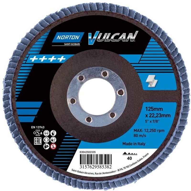 Norton Clipper Fächerscheibe Vulcan 125 mm P40, gerade