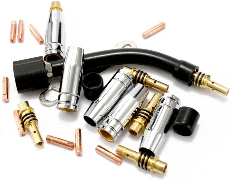 Eosnow 24 pcs/Set 15Ak Torch Consumable Electrode Guard Cup Link Stange Tipps Gänsehals Biegung für MIG -Schweißmaschine