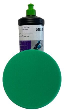 3m 51815 Pasta Abrsasiva Fast Cut Litri 1 + 3m 50487 Tampone In Spugna Piatta Verde 150 Mm 1 Pezzo