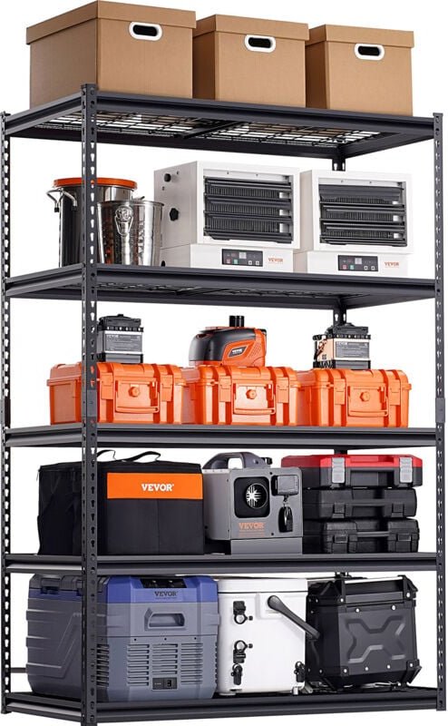 Lagerregale, 1361kg, 5-stufiges Schwerlastregal für Garage, 609,6x1219,2x1828,8mm, verstellbare Steckregale für Industri...