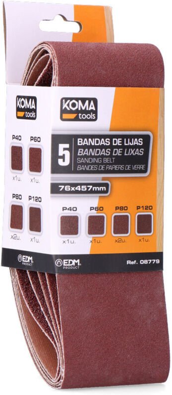 Set 5 Ersatz-Schleifpapiere für 08778 Akku der Koma Tools Pro-Serie