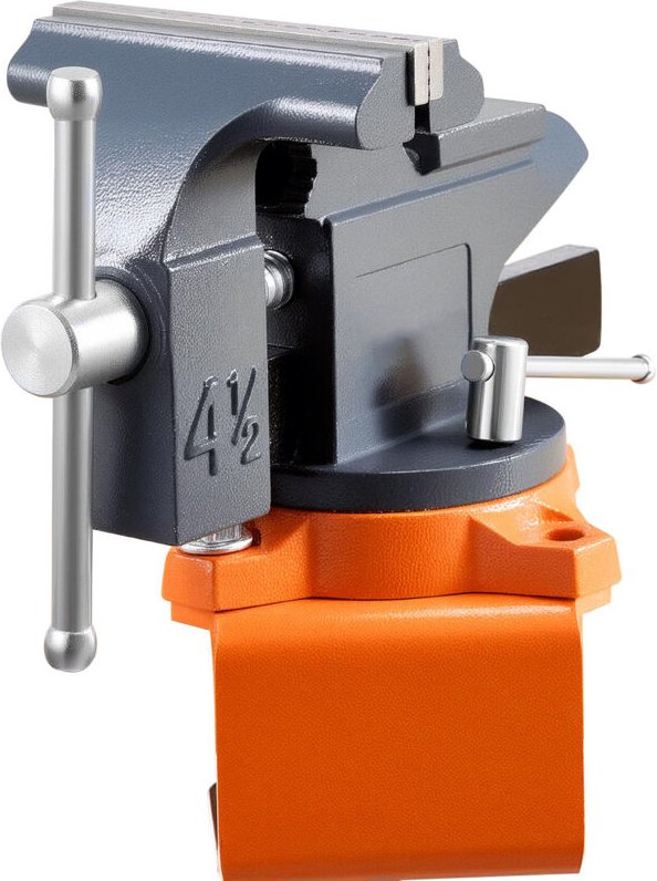 Mophorn Schraubstock 114,3 mm mit 270°-Drehbasis, stabiler Tischschraubstock aus Gusseisen für Holzarbeiten, Metallbohre...