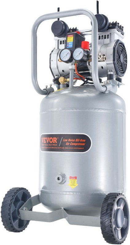 VEVOR Luftkompressor 49L Flüsterkompressor 2HP Luftpumpe ölfrei 8bar Kompressor Einphasig Geräuschpegel ≤63dB Ideal zum ...