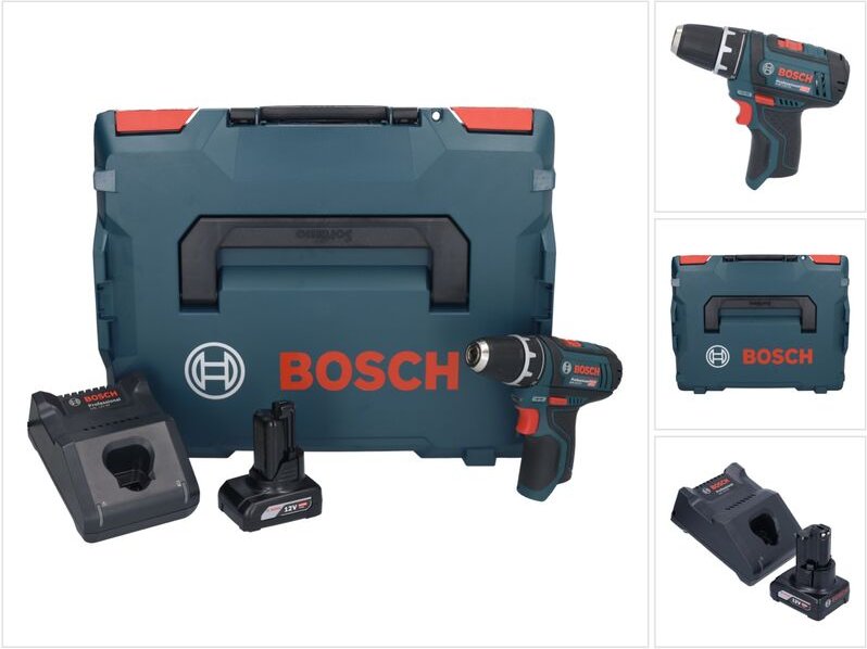 Bosch GSR 12V-15 Professional Akku Bohrschrauber 12 V 30 Nm + 1x Akku 6,0 Ah + Ladegerät + L-Boxx