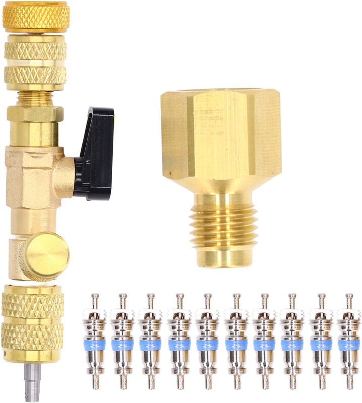 Eosnow Valve Core Remover Installer Messing Entfernung Reparaturwerkzeug -Werkzeug -Kit für 1/4in 5/16 -Zoll -Anschlüsse