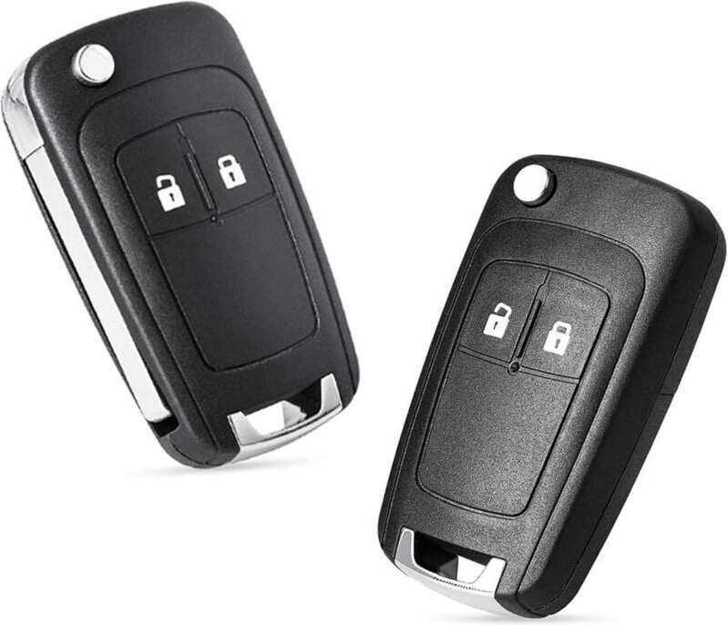 Set aus 2 Autoschlüsselgehäusen mit 2 Tasten und Fernbedienung, kompatibel mit Vauxhall Opel Bu-i-CK Astra Insignia Vect...