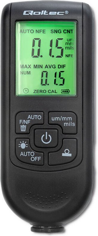 Qoltec Farbdickenmessgerät mit LCD-Anzeige 0 2000µm