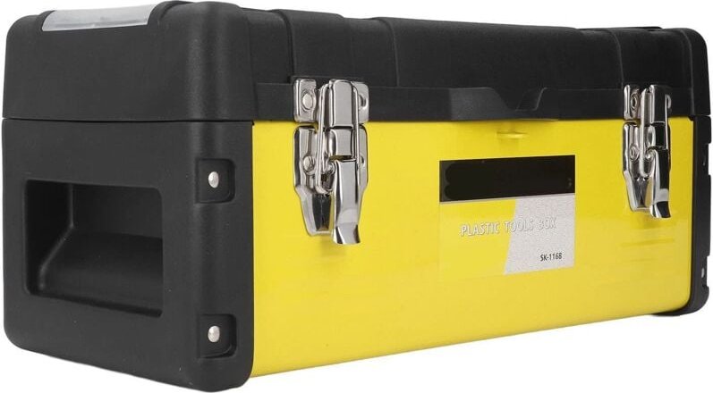 Tragbarer Werkzeugkasten, robuster und gut organisierter Werkzeugkasten aus Eisen mit doppelter Kunststoffschicht für Wa...