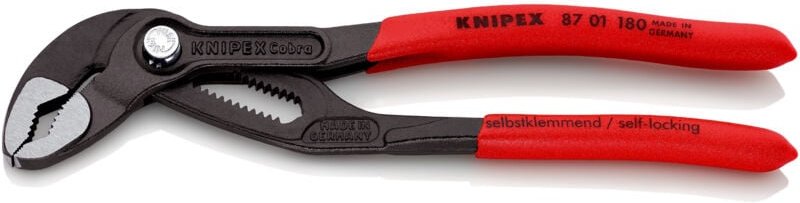 Knipex - Wasserpumpenzange Cobra 8701180SB Kunststoff überz., atramentiert, 180 mm