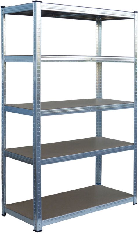 Relaxdays Schwerlastregal, 5 Ebenen, HBT: 200 x 100 x 60 cm, bis 875 kg, Keller & Garage, Lagerregal, Stahl, silber