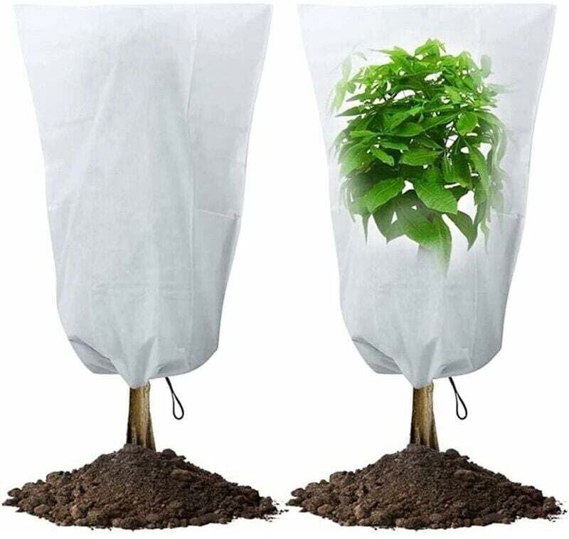 Vtizikl Voile d'hivernage,Housse Hivernage Pour Plantes 2 Pcs Sac De Protection Contre Le Gel Des D'hiver Non Tissée Réu...
