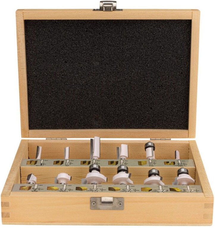 Set aus 12 Holzfräsern mit 6 mm Schaft Makita D-57065