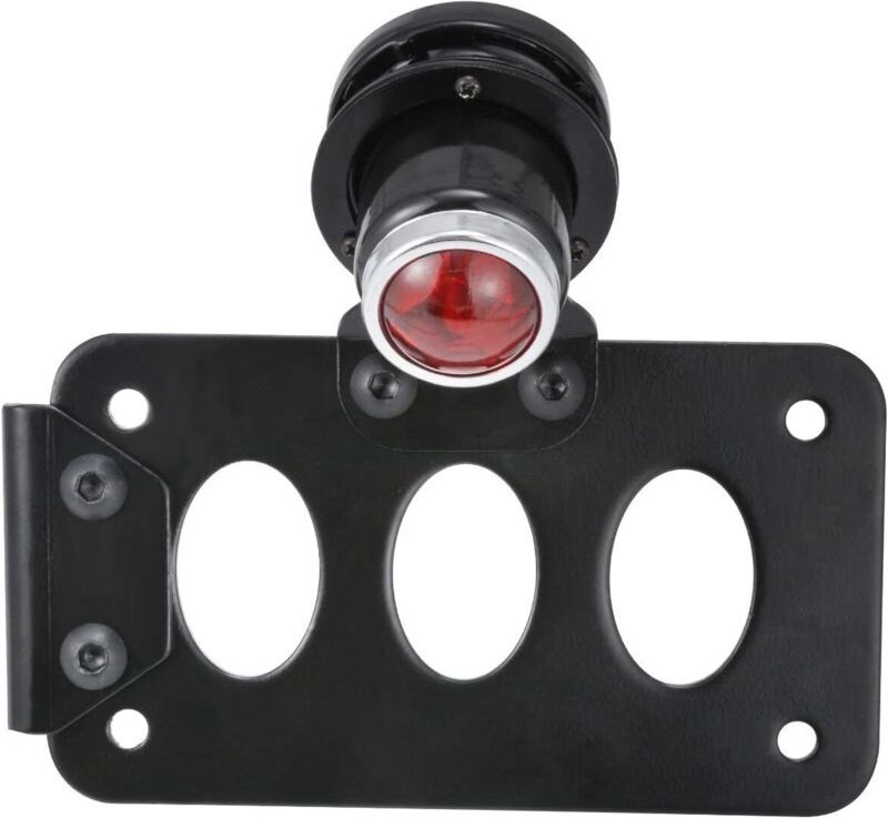 Schwarzes Motorrad-Rücklicht, seitlich montierbare Kennzeichenleuchte mit Halterung, multifunktionales Rücklicht, kompat...